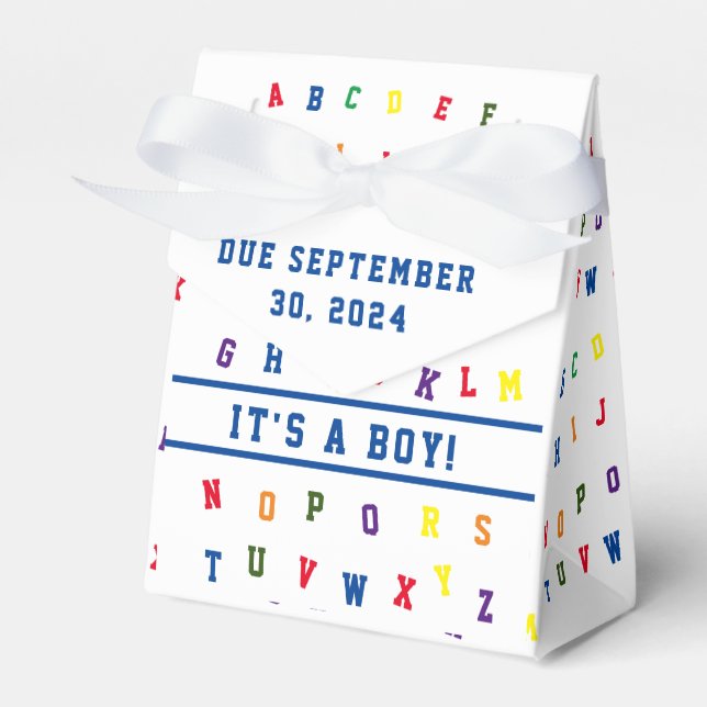 ABC Baby Dusche Geschenkschachtel (Vorderseite)