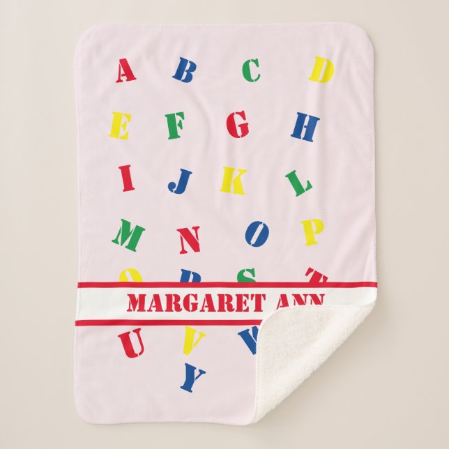 ABC Baby Girl Sherpa Blanket Sherpadecke (Vorderseite)