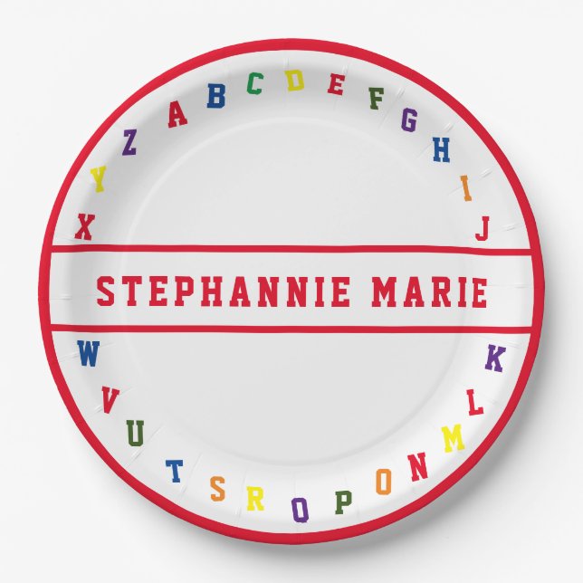 ABC Baby Shower Paper Plate Pappteller (Vorderseite)