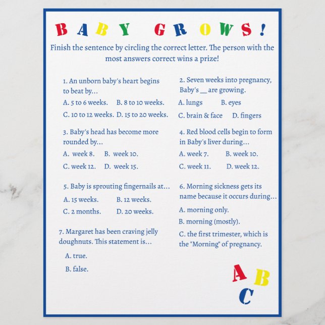 ABC "Baby wächst!" Flyer (Vorne)