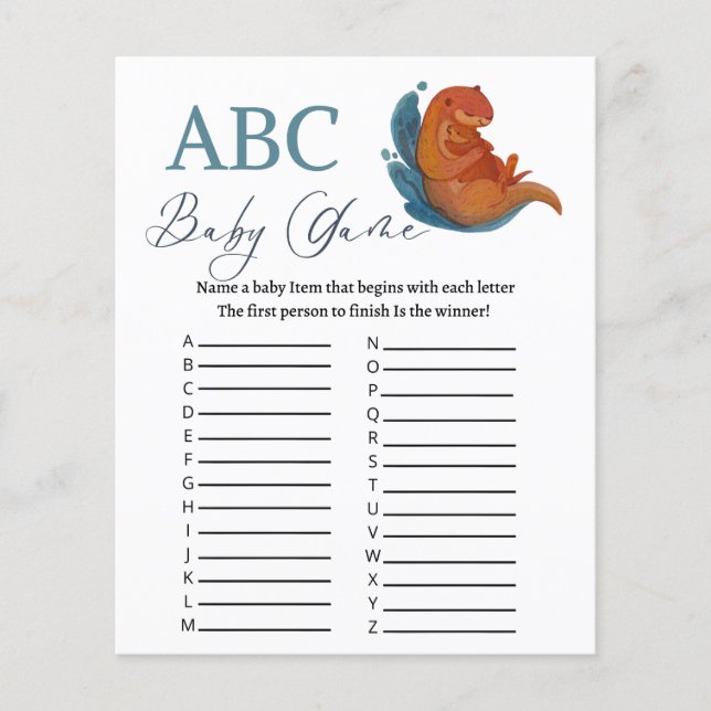 ABC Babydusche Spiel Meeresotter Thema (Vorderseite)