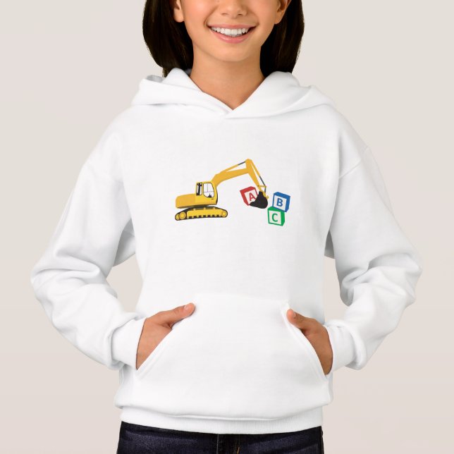 ABC Baggerbauwagen Hoodie (Vorderseite)