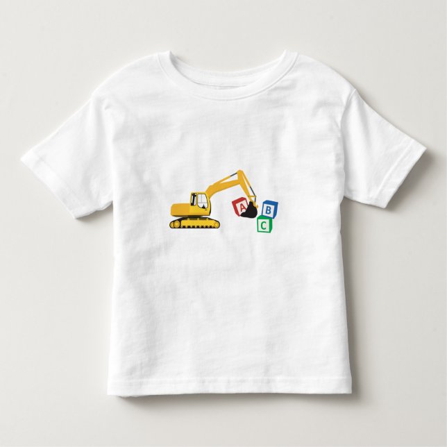 ABC Baggerbauwagen Kleinkind T-shirt (Vorderseite)