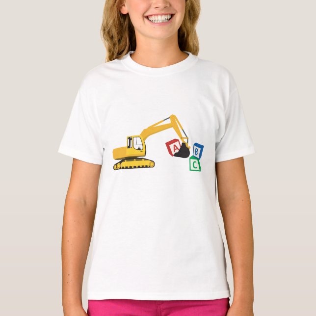 ABC Baggerbauwagen T-Shirt (Vorderseite)