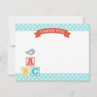 ABC blockiert Aqua und Red Neutral Baby Shower