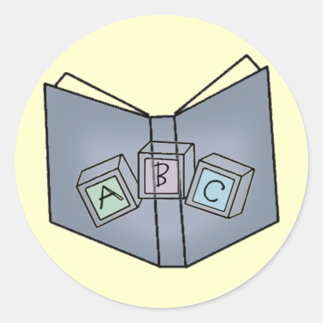 ABC blockiert Bücher-Spaß-Sticker Runder Aufkleber (Vorderseite)