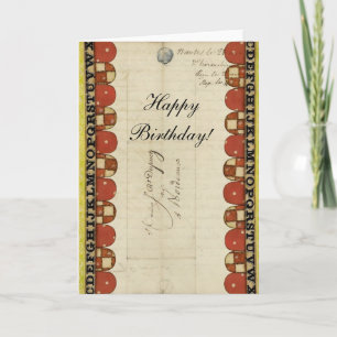 ABC Border Vintage Ledger, Alles Gute zum Geburtst Karte