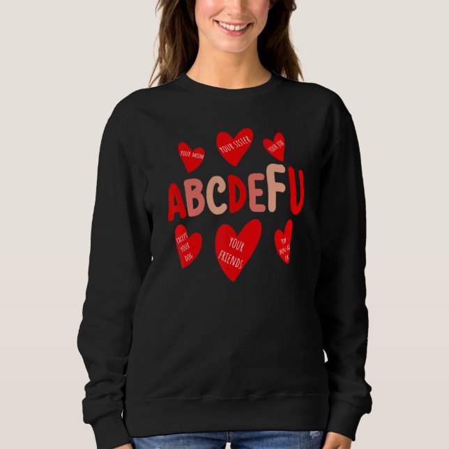 ABC DE FU Heart Printing Valentine Day Love Sweatshirt (Vorderseite)