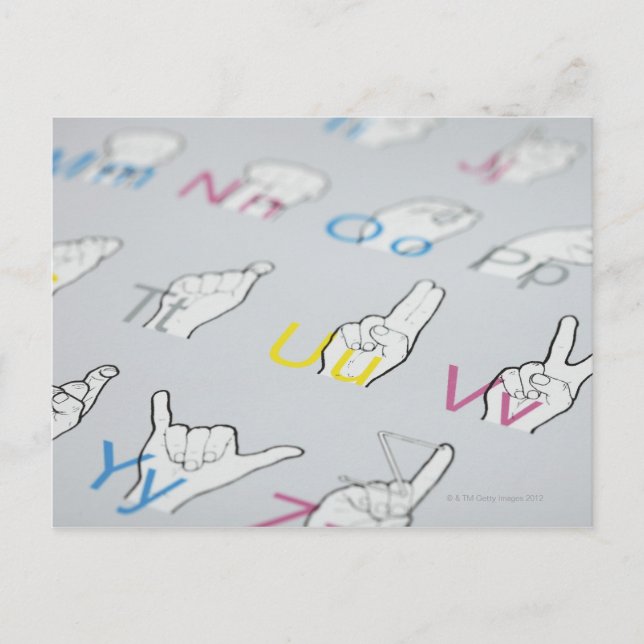 ABC der Zeichensprache Postkarte (Vorderseite)