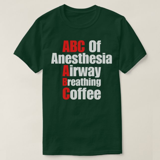 ABC des Anästhesie-Atemkaffees T-Shirt (Design vorne)