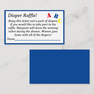 ABC Diaper Raffle Begleitkarte