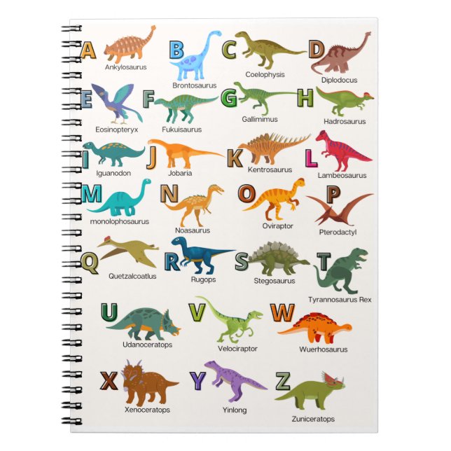 ABC-Dinosaurier-Notebook  Notizblock (Vorderseite)