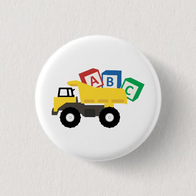 ABC Dump Truck Construction Trucks Button (Vorderseite)