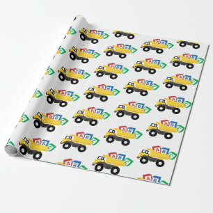 ABC Dump Truck Construction Trucks Geschenkpapier