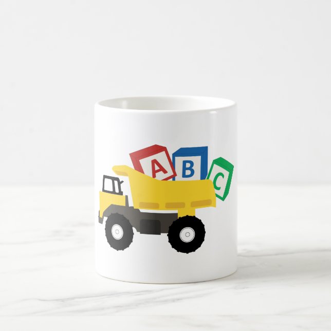 ABC Dump Truck Construction Trucks Kaffeetasse (Mittel)
