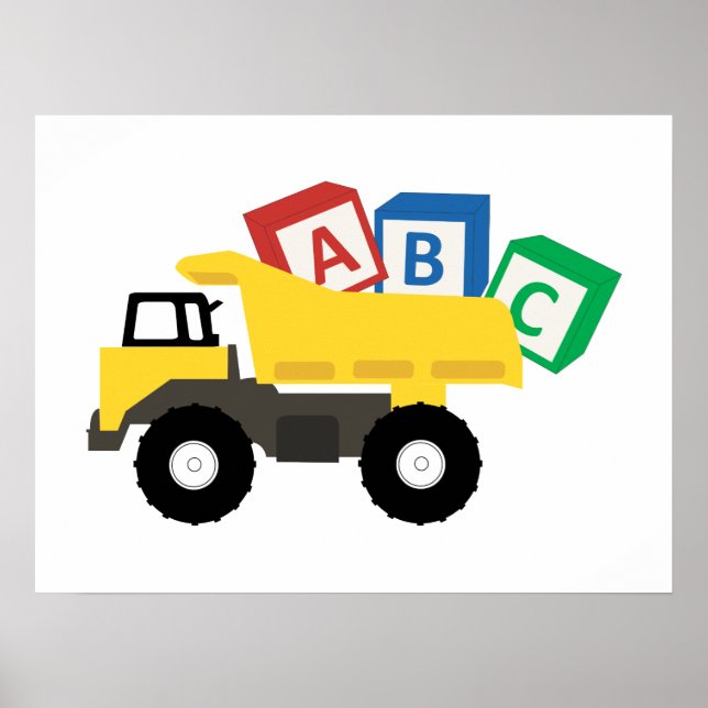 ABC Dump Truck Construction Trucks Poster (Vorne)