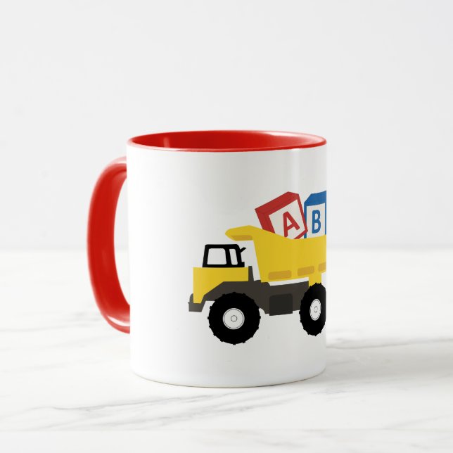 ABC Dump Truck Construction Trucks Tasse (Vorderseite Links)