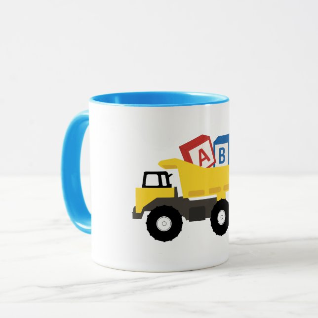 ABC Dump Truck Construction Trucks Tasse (Vorderseite Links)