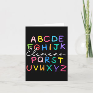 Abc Elemeno Kindergarten Lehrer Boy Girl Kid Back Karte