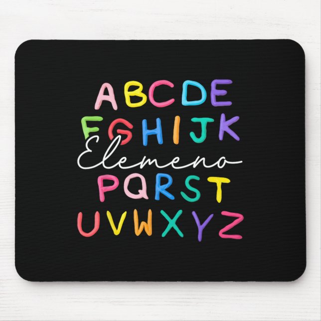 Abc Elemeno Kindergarten Lehrer Junge Mädchen Kind Mousepad (Vorne)