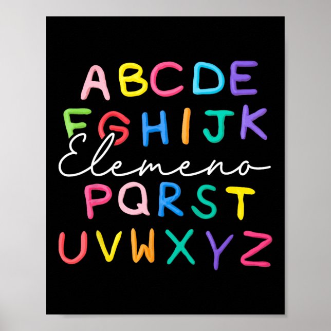Abc Elemeno Kindergarten Lehrer Junge Mädchen Kind Poster (Vorne)