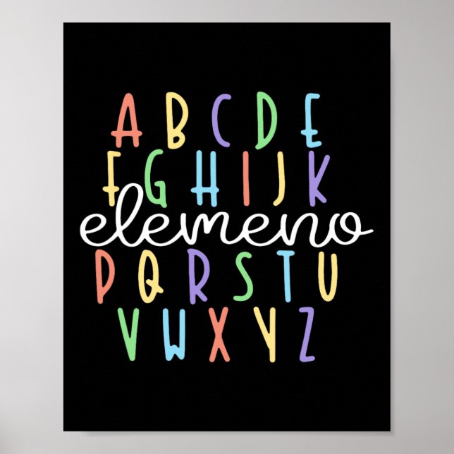 Abc Elemeno Kindergarten Lehrer Niedlich Geschenke Poster (Vorne)