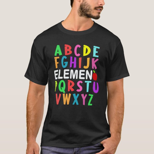 ABC Elemeno Kindergarten Teacher Cute  Back to Sch T-Shirt (Vorderseite)