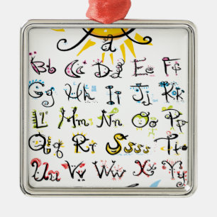 ABC entwerfen Silbernes Ornament