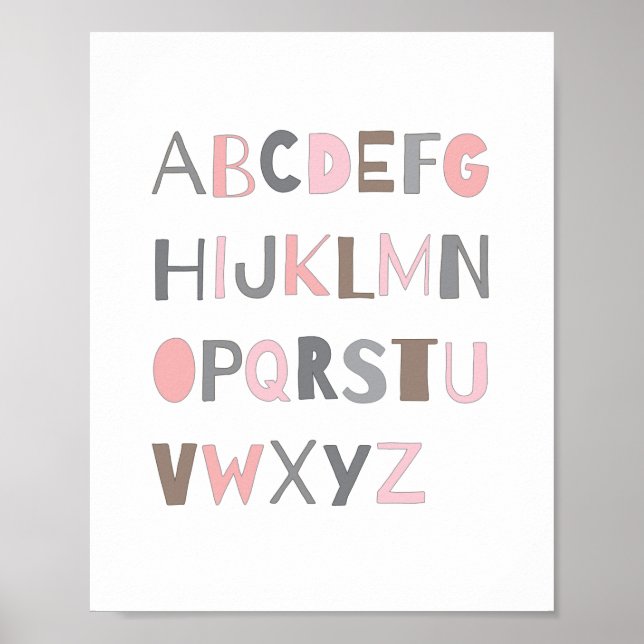 ABC Farbenfrohe Alphabet Kinderzimmer Art Deco | M Poster (Vorne)