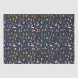 ABC Farm Life in Navy Seidenpapier