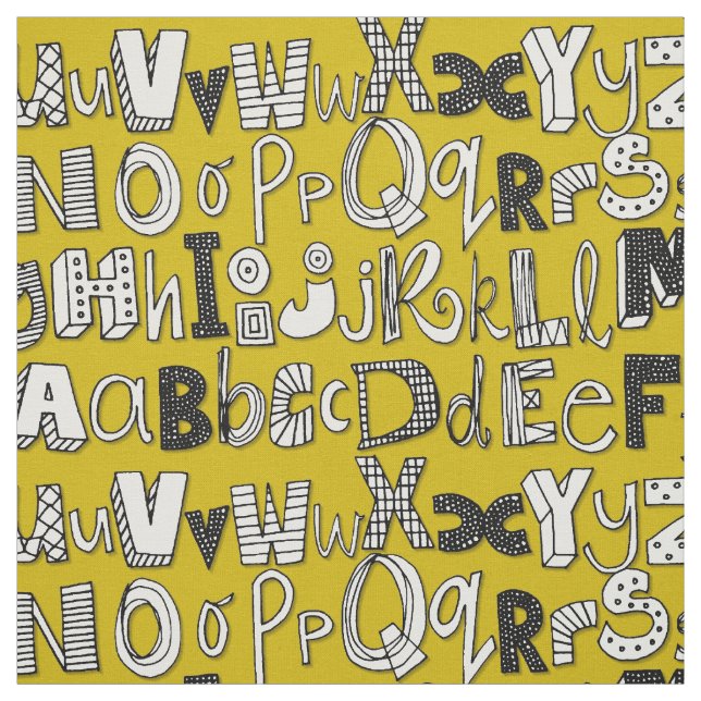 ABC gelb Stoff (Muster)