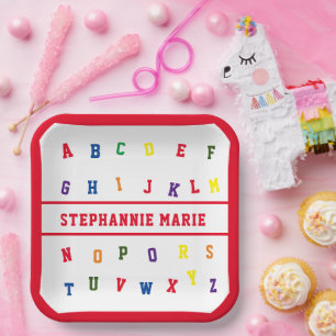 ABC Girl Baby Shower Paper Plate Pappteller