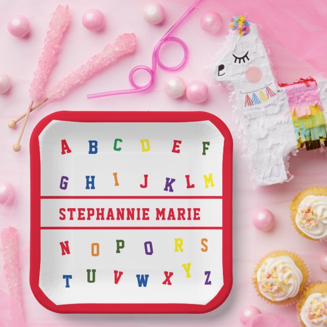 ABC Girl Baby Shower Paper Plate Pappteller (Party)