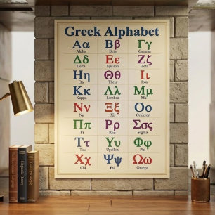ABC Griechische Alphabet Buchstaben In Reihenfolge Poster