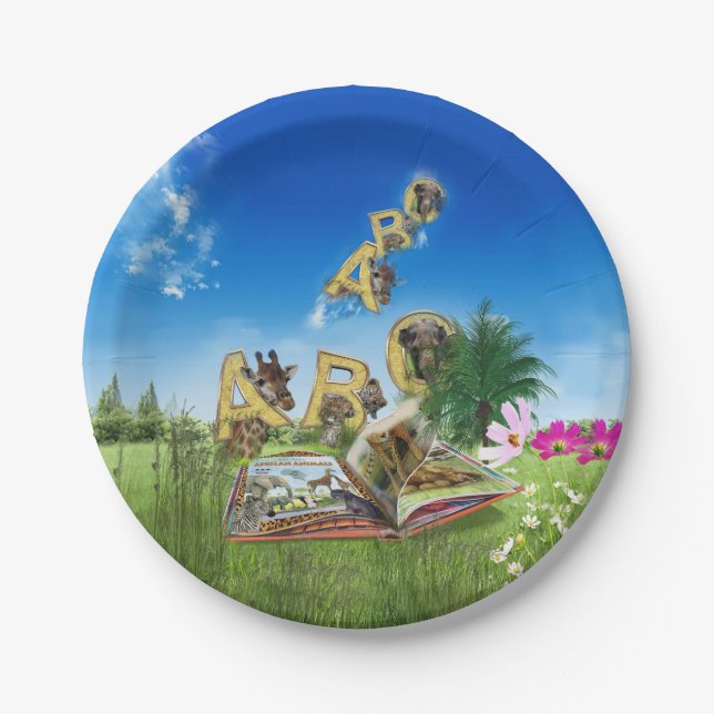 ABC Hauptstadt Alphabet Themen. Pappteller (Vorderseite)