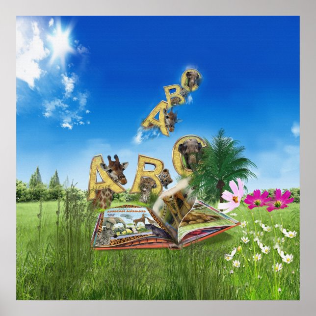 ABC Hauptstadt Alphabet Themen. Poster (Vorne)