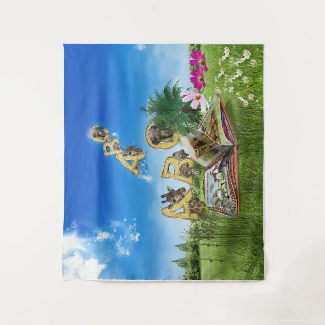 ABC Hauptstadt Alphabet Themen. Wandteppich (Vorderseite)