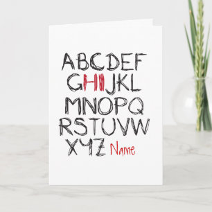 ABC Hi Personalisierter Name Gruß Karte