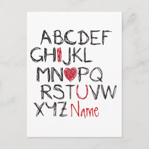 ABC I Herbst Sie Personalisiert Postkarte