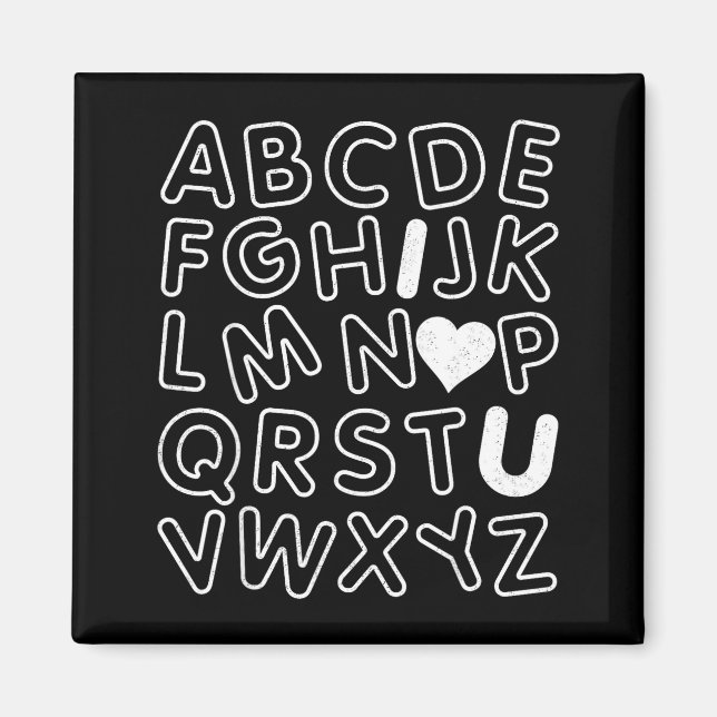 Abc I Love You Alphabet Teachers Day Valentines Da Magnet (Vorne)
