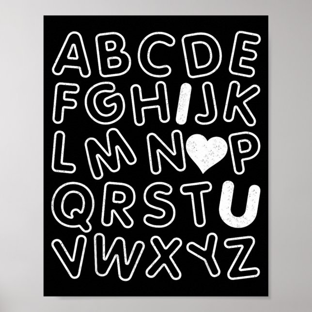 Abc I Love You Alphabet Teachers Day Valentines Da Poster (Vorne)