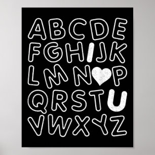 Abc Ich liebe dich Alphabet Lehrertag Valentinstag Poster
