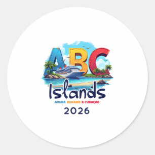 ABC-Inseln Aru Bonaire Curacao Kreuzfahrt Urlaub 2 Runder Aufkleber