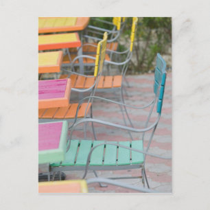 ABC-Inseln, ARUBA, Palm Beach: Farbiges Café Postkarte