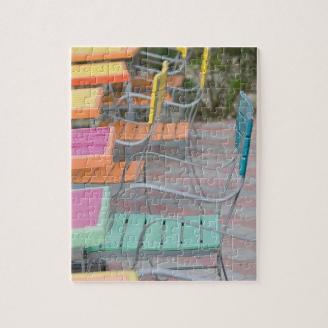 ABC-Inseln, ARUBA, Palm Beach: Farbiges Café Puzzle (Vertikal)