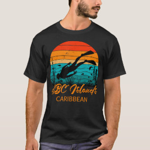 Abc Islands Taucher Retro-Sonnenuntergang T-Shirt