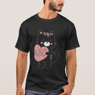 ABC-Katze mit Herz T-Shirt