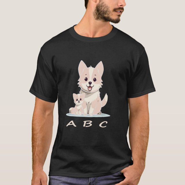 ABC Katze und Hund T-Shirt (Vorderseite)