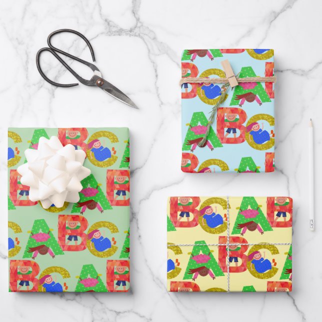 ABC Kids Design Wrapper Geschenkpapier Set (Vorderseite)