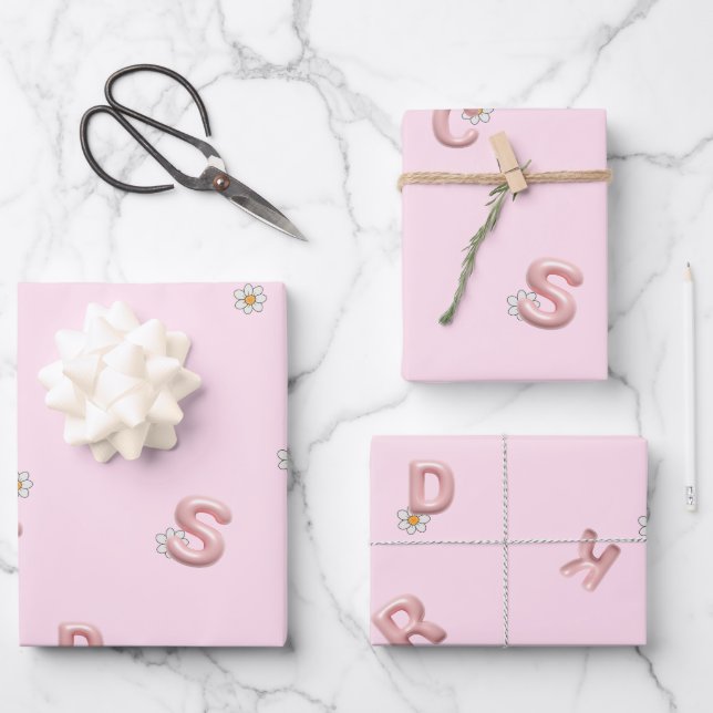 ABC Kindergarten daisy Balloon Studentenschule Geschenkpapier Set (Vorderseite)